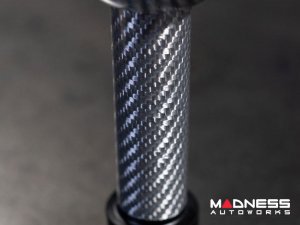 FIAT 500 Gear Shift Knob - ABARTH Turismo - Aluminum + Silver Carbon Fiber 